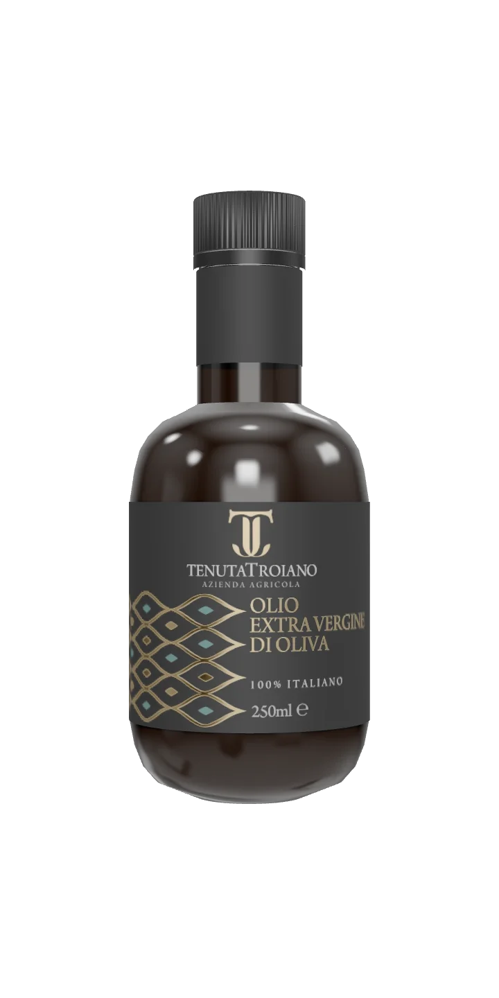 Bottiglia da 250 ml di olio extravergine di oliva Tenuta Troiano
